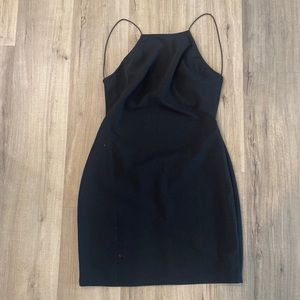 Open Back Black Strappy Mini Dress w/ built in Bra